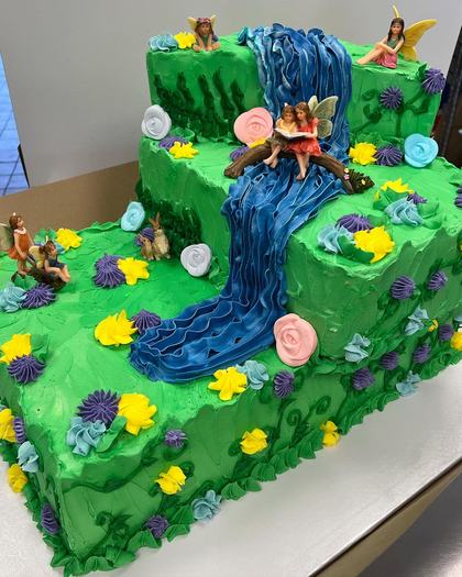 A whole world, sheet-cake size, a custom cake made by Aya's Sweets