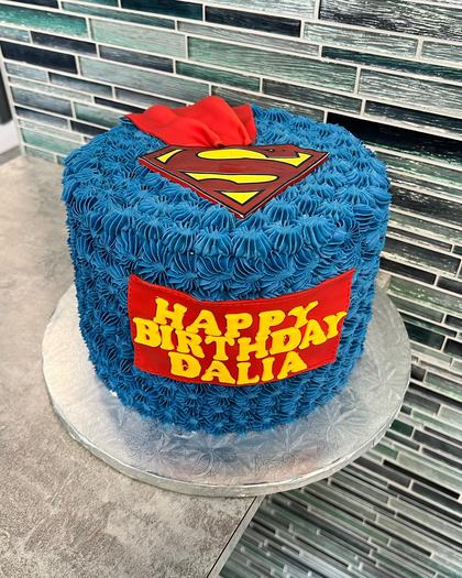 Superman for Dalia, a custom cake made by Aya's Sweets