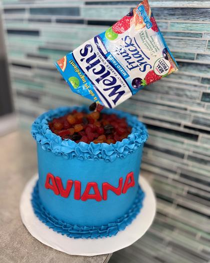 Fruit snacks for Aviana, a custom cake made by Aya's Sweets