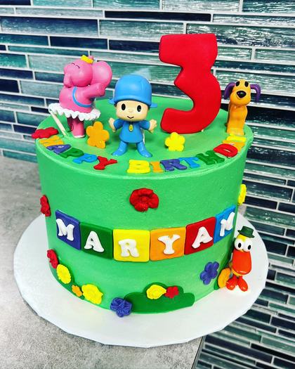 Maryam turns three, a custom cake made by Aya's Sweets