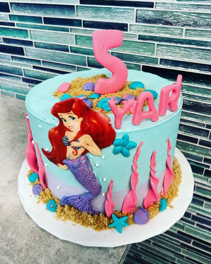 Under the sea, age five, a custom cake made by Aya's Sweets