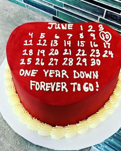 One year down, forever to go, a cake made by Aya's Sweets