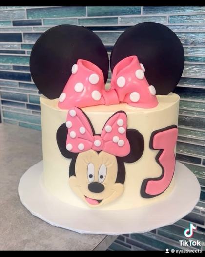 Minnie, age three, a custom cake made by Aya's Sweets